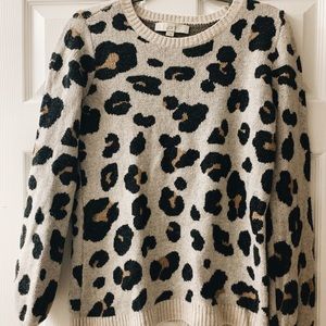 Leopard print sweater.
